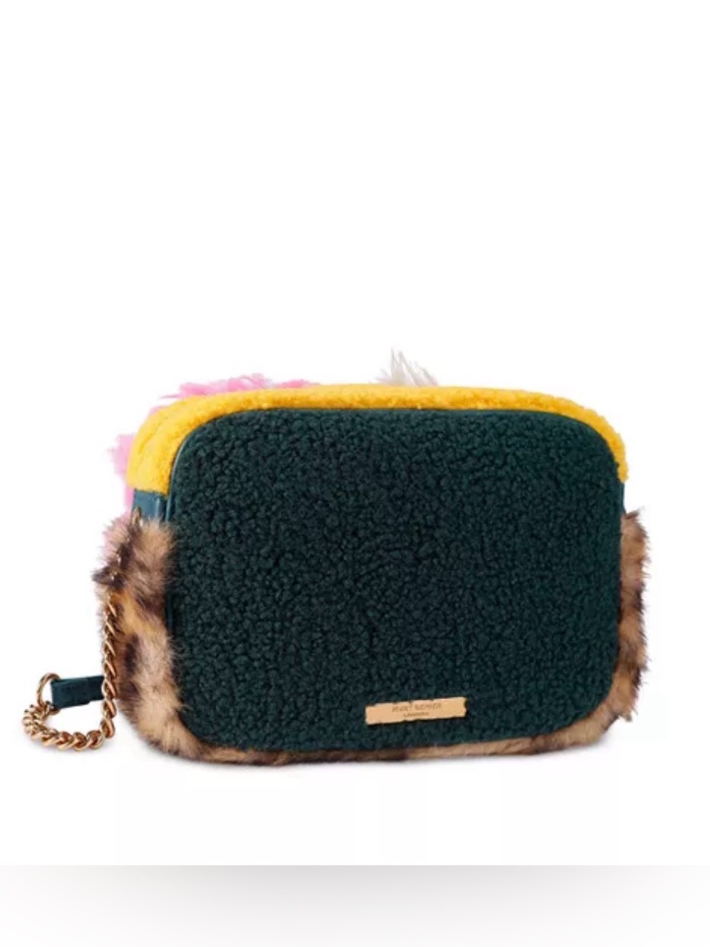 NWT Kurt Geiger Hoxton Medium Multicolor Faux Fur Camera Bag - Picture 4 of 4